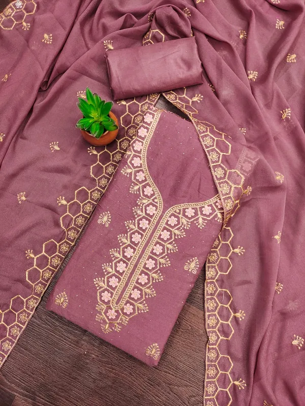 Pink_Premium_Star_Georgette_Dress_Material_For_Women_&_Girls