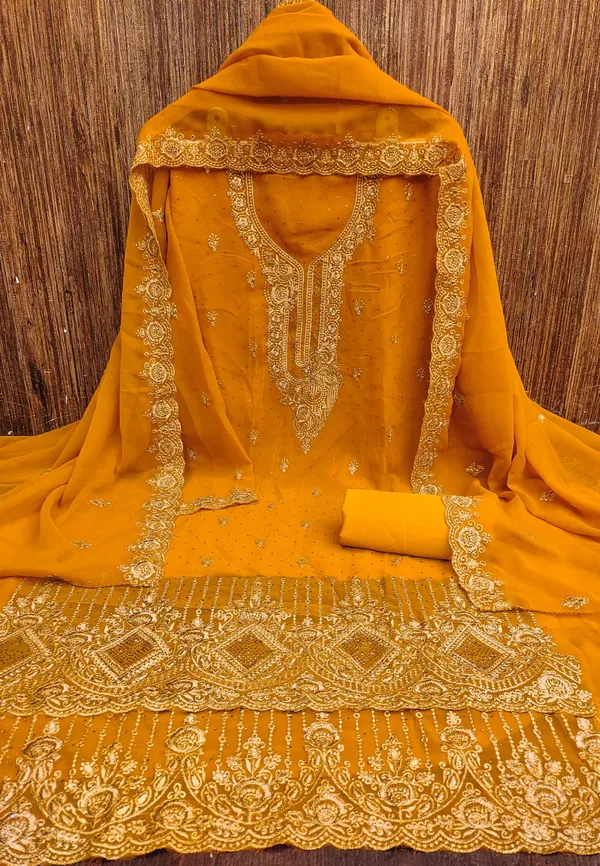 Mustard_Premium_Georgette_Zari_Dress_Material_For_Women_&_Girls