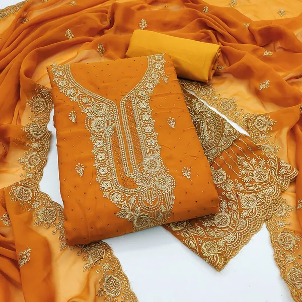 Mustard_Premium_Georgette_Zari_Dress_Material_For_Women_&_Girls