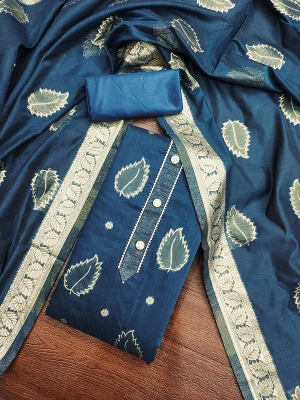 Navy_Blue_Premium_Shimmer_Jacquard_Dress_Material_For_Women_&_Girls
