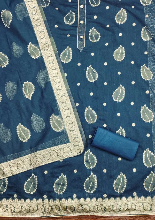 Navy_Blue_Premium_Shimmer_Jacquard_Dress_Material_For_Women_&_Girls