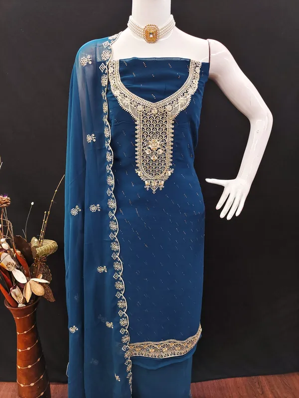 Navy_Blue_Premium_Georgette_Zari_Dress_Material_For_Women_&_Girls