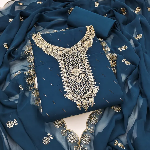 Navy_Blue_Premium_Georgette_Zari_Dress_Material_For_Women_&_Girls