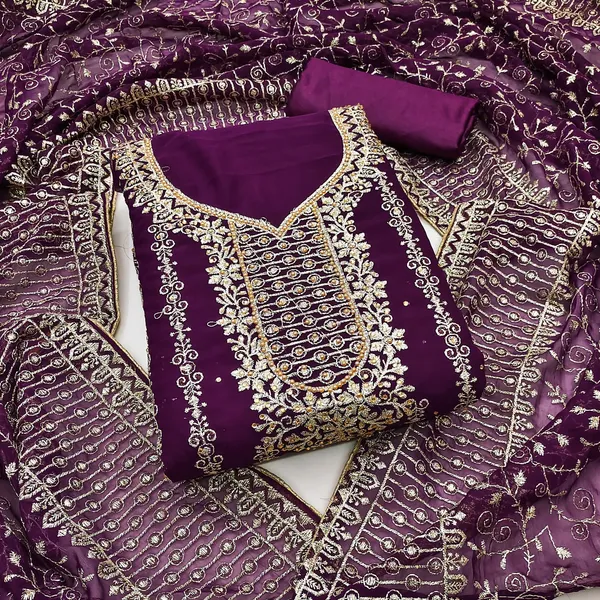 Purple_Premium_Georgette_Zari_Dress_Material_For_Women_&_Girls