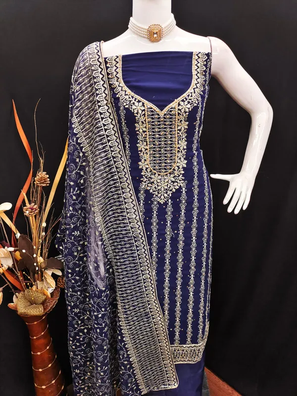 Navy_Blue_Premium_Georgette_Zari_Dress_Material_For_Women_&_Girls