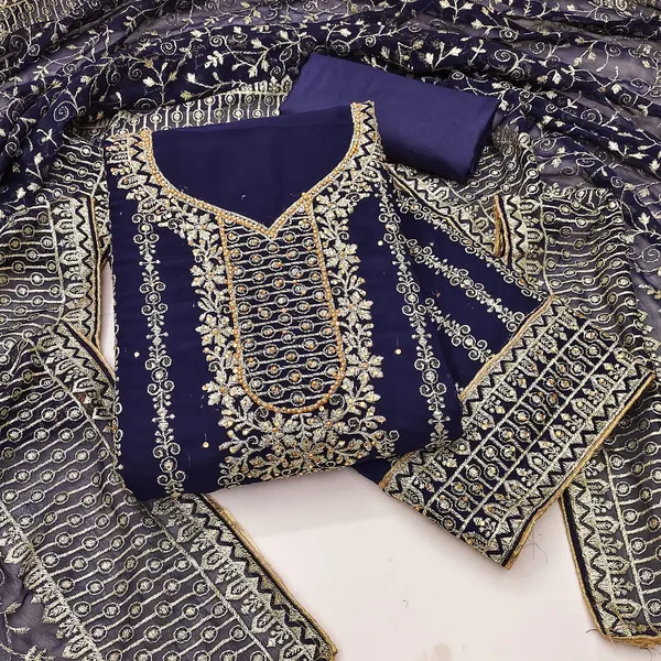 Navy_Blue_Premium_Georgette_Zari_Dress_Material_For_Women_&_Girls