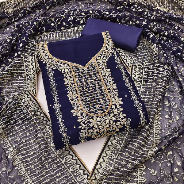 Navy_Blue_Premium_Georgette_Zari_Dress_Material_For_Women_&_Girls