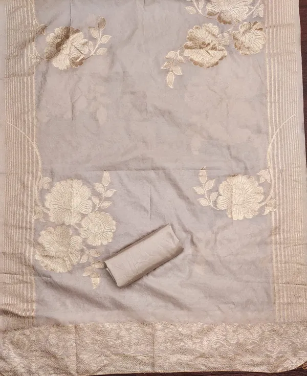 Brown_Premium_Chinnon_Silk_Dress_Material_For_Women_&_Girls