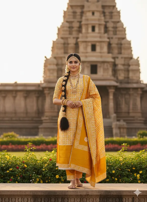 Yellow_Premium_Jacquard_Gaji_Silk_Dress_Material_For_Women_&_Girls