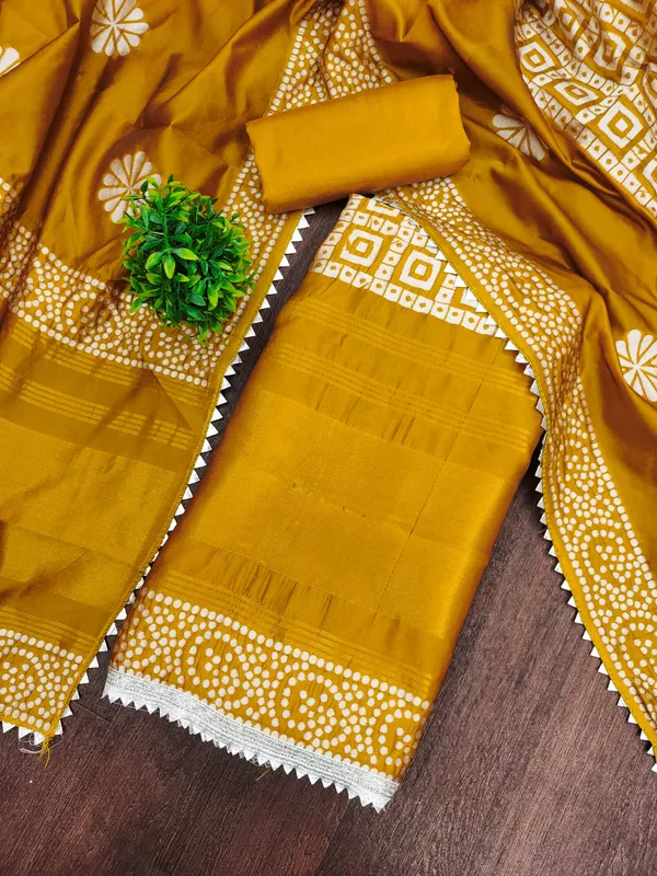 Yellow_Premium_Jacquard_Gaji_Silk_Dress_Material_For_Women_&_Girls