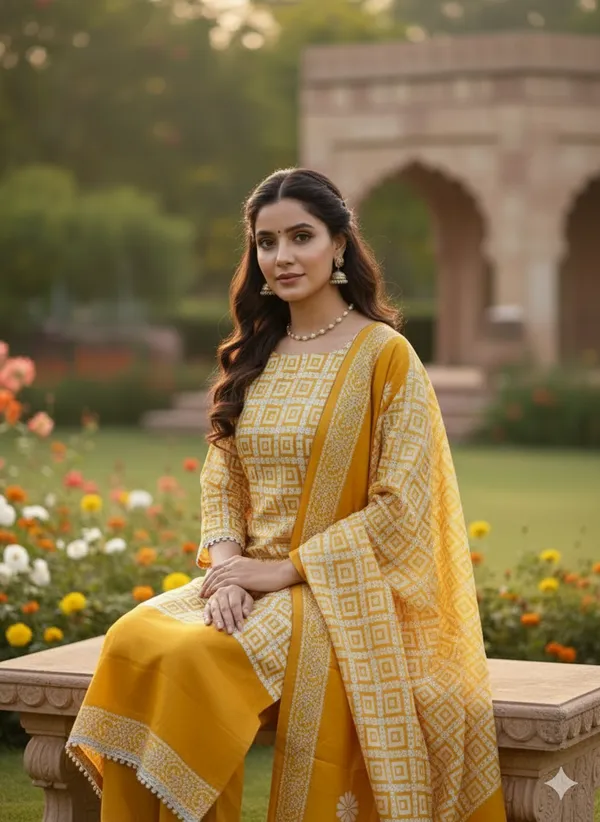 Yellow_Premium_Jacquard_Gaji_Silk_Dress_Material_For_Women_&_Girls