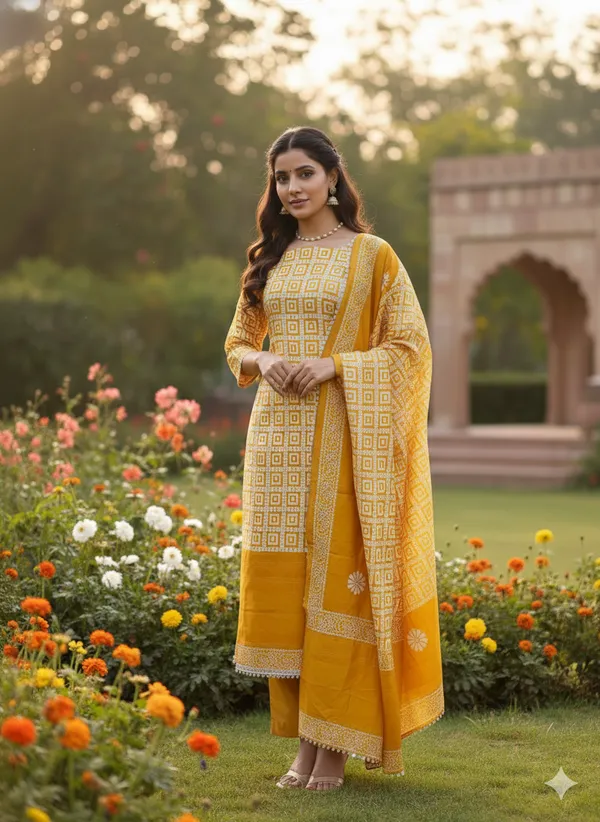 Yellow_Premium_Jacquard_Gaji_Silk_Dress_Material_For_Women_&_Girls