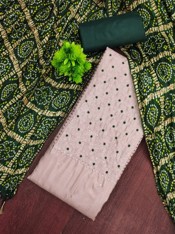 Green_&_Peach_Premium_Coco_Silk_Dress_Material_For_Women_&_Girls