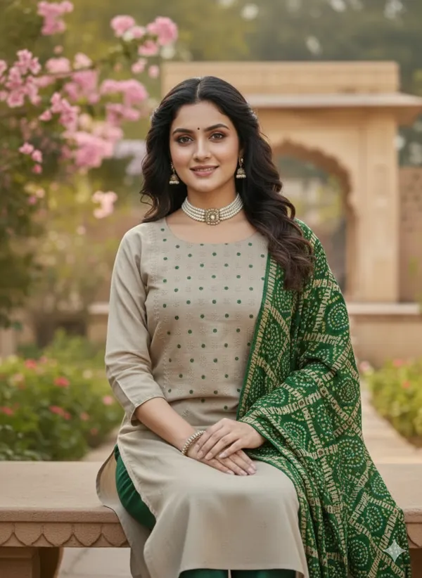 Green_&_Peach_Premium_Coco_Silk_Dress_Material_For_Women_&_Girls