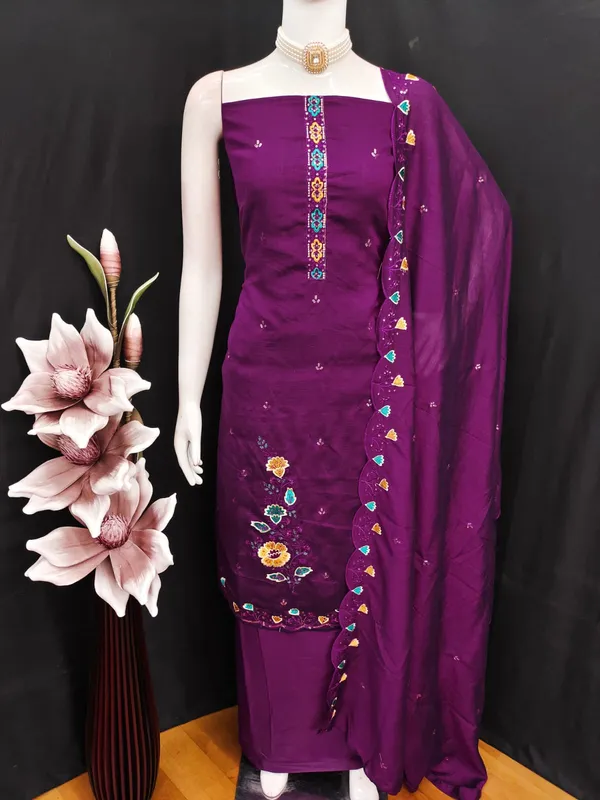 Purple_Premium_Vichitra_Blooming_Dress_Material_For_Women_&_Girls