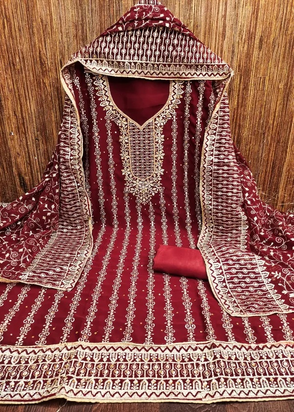 Red_Premium_Georgette_Zari_Dress_Material_For_Women_&_Girls