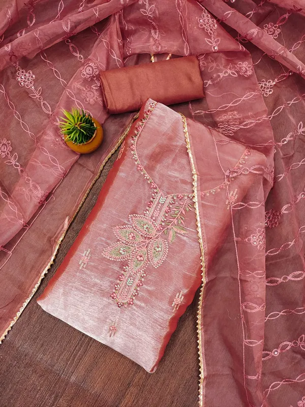 Rust_Premium_Barbarik_Silk_Dress_Material_For_Women_&_Girls