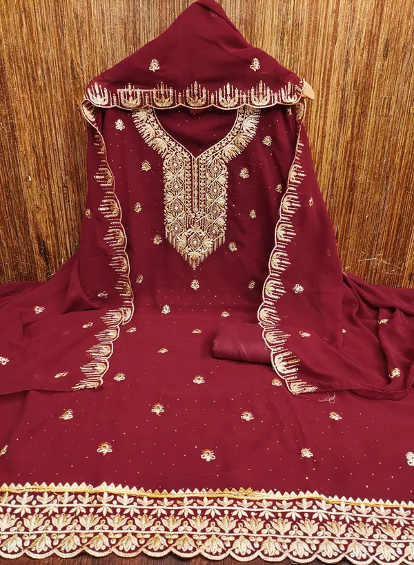 Maroon_Premium_Georgette_Zari_Dress_Material_For_Women_&_Girls