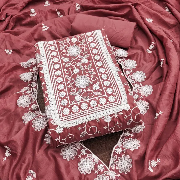 Peach_Premium_Parampara_Silk_Dress_Material_For_Women_&_Girls