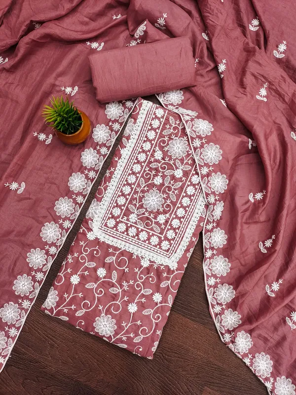 Peach_Premium_Parampara_Silk_Dress_Material_For_Women_&_Girls