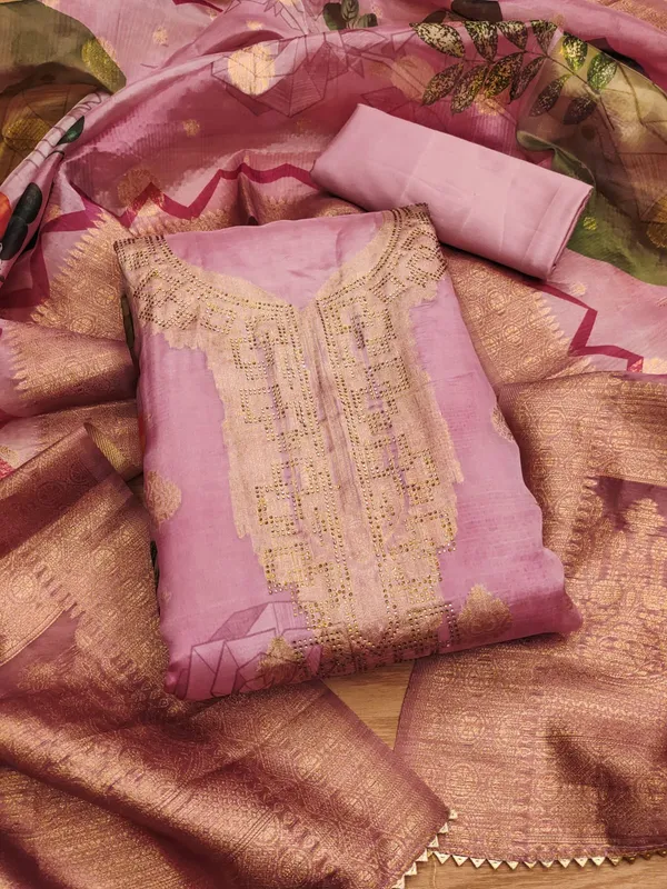 Pink_Premium_Organza_Jacquard_Dress_Material_For_Women_&_Girls