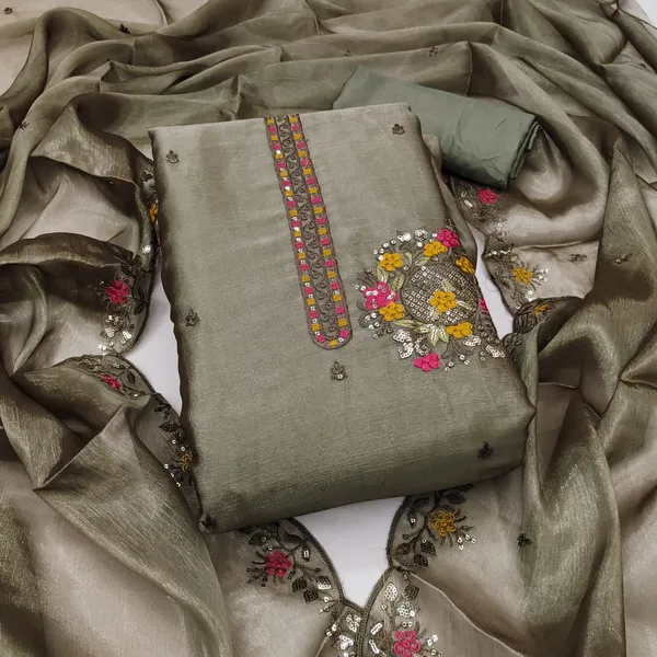Mehandi_Premium_Barbarik_Silk_Dress_Material_For_Women_&_Girls