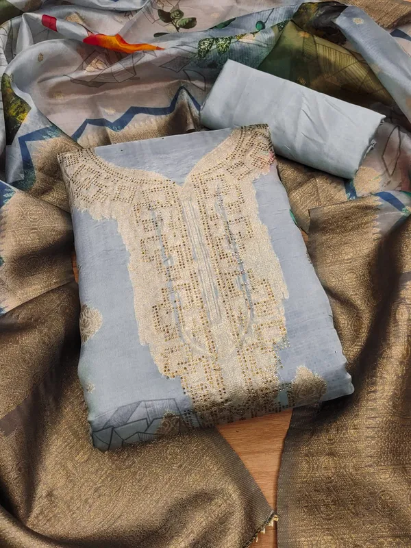 Light_Grey_Premium_Organza_Jacquard_Dress_Material_For_Women_&_Girls