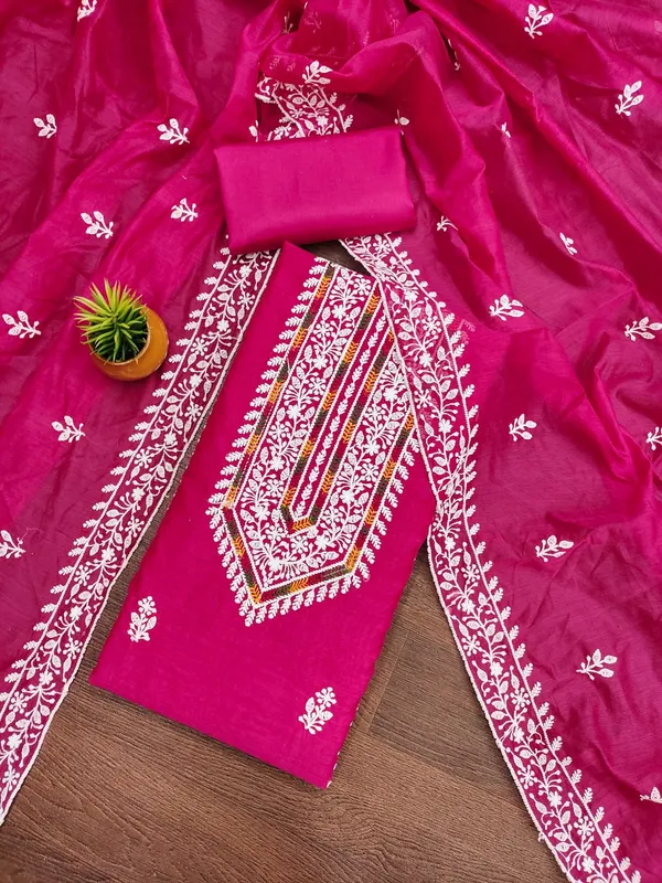 Dark_Pink_Premium_Modal_With_Lakhnavi_Work_Dress_Material_For_Women_&_Girls