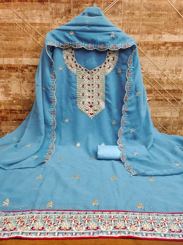 Blue_Premium_Georgette_Zari_Dress_Material_For_Women_&_Girls