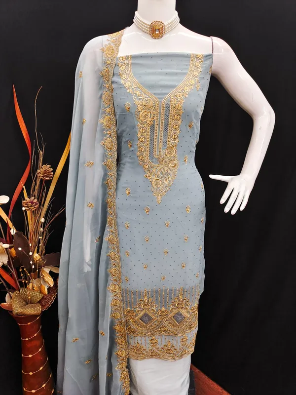 Light_Grey_Premium_Georgette_Zari_Dress_Material_For_Women_&_Girls