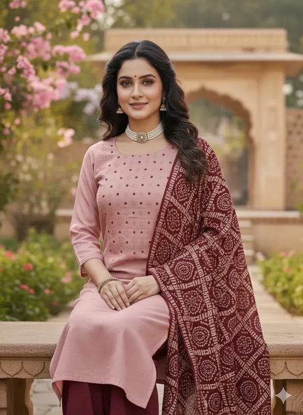 Peach_Premium_Coco_Silk_Dress_Material_For_Women_&_Girls