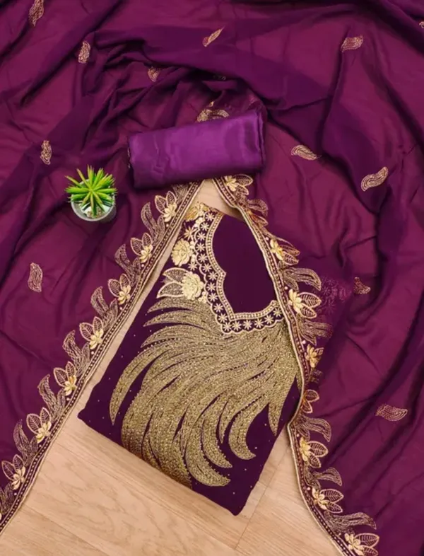 Purple_Premium_Georgette_Zari_Dress_Material_For_Women_&_Girls