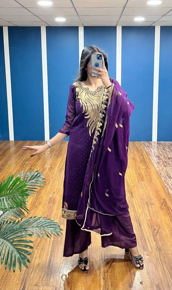 Purple_Premium_Georgette_Zari_Dress_Material_For_Women_&_Girls