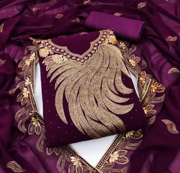 Purple_Premium_Georgette_Zari_Dress_Material_For_Women_&_Girls