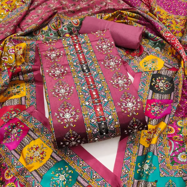 Pink_Premium_Chinnon_Dress_Material_For_Women_&_Girls