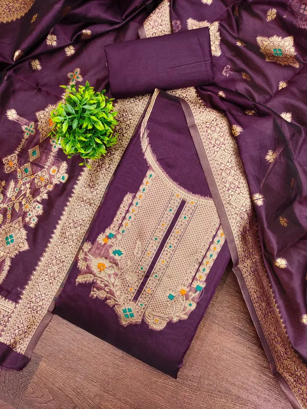 Purple_Premium_Organza_Jacquard_Dress_Material_For_Women_&_Girls