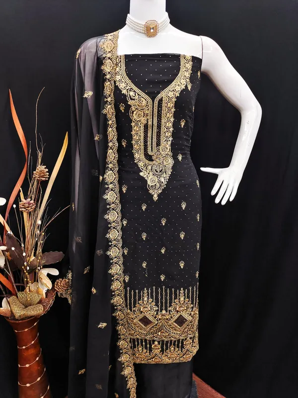 Black_Premium_Georgette_Zari_Dress_Material_For_Women_&_Girls