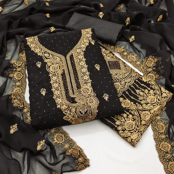 Black_Premium_Georgette_Zari_Dress_Material_For_Women_&_Girls