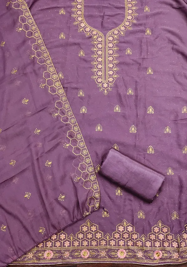 Lavender_Premium_Star_Georgette_Dress_Material_For_Women_&_Girls