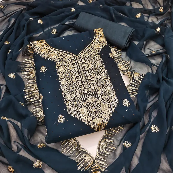 Navy_Blue_Premium_Georgette_Zari_Dress_Material_For_Women_&_Girls