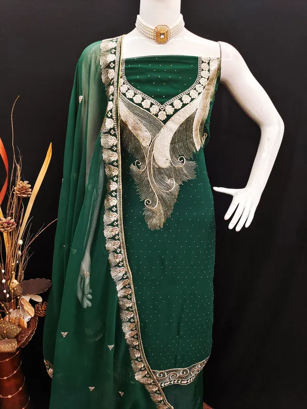 Green_Premium_Georgette_Zari_Dress_Material_For_Women_&_Girls