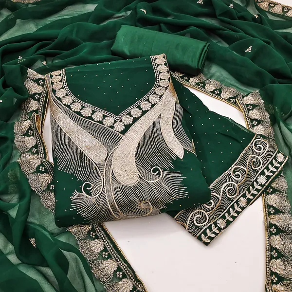 Green_Premium_Georgette_Zari_Dress_Material_For_Women_&_Girls