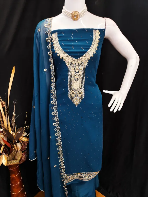 Navy_Blue_Premium_Georgette_Zari_Dress_Material_For_Women_&_Girls