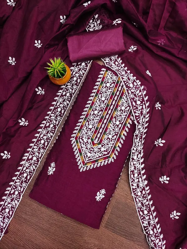 Plum_Premium_Modal_With_Lakhnavi_Work_Dress_Material_For_Women_&_Girls