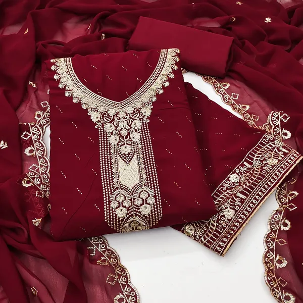 Maroon_Premium_Georgette_Zari_Dress_Material_For_Women_&_Girls