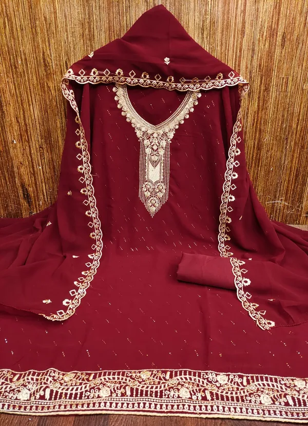 Maroon_Premium_Georgette_Zari_Dress_Material_For_Women_&_Girls