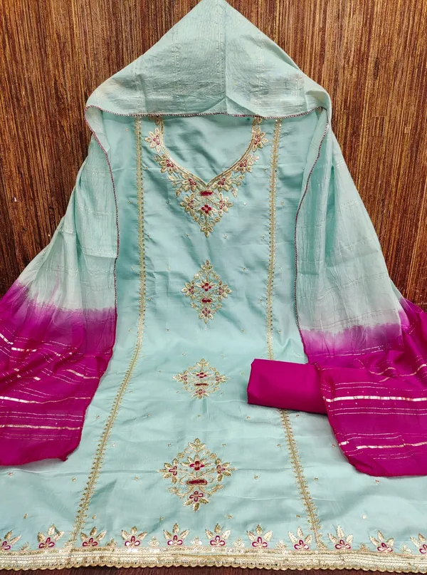 Sea_Green_Premium_Coco_Silk_Dress_Material_For_Women_&_Girls