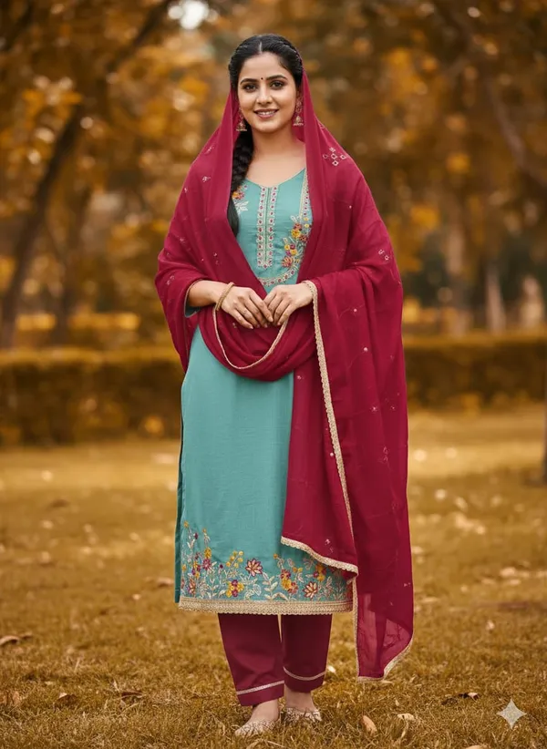 Blue_Premium_Coco_Silk_Dress_Material_For_Women_&_Girls