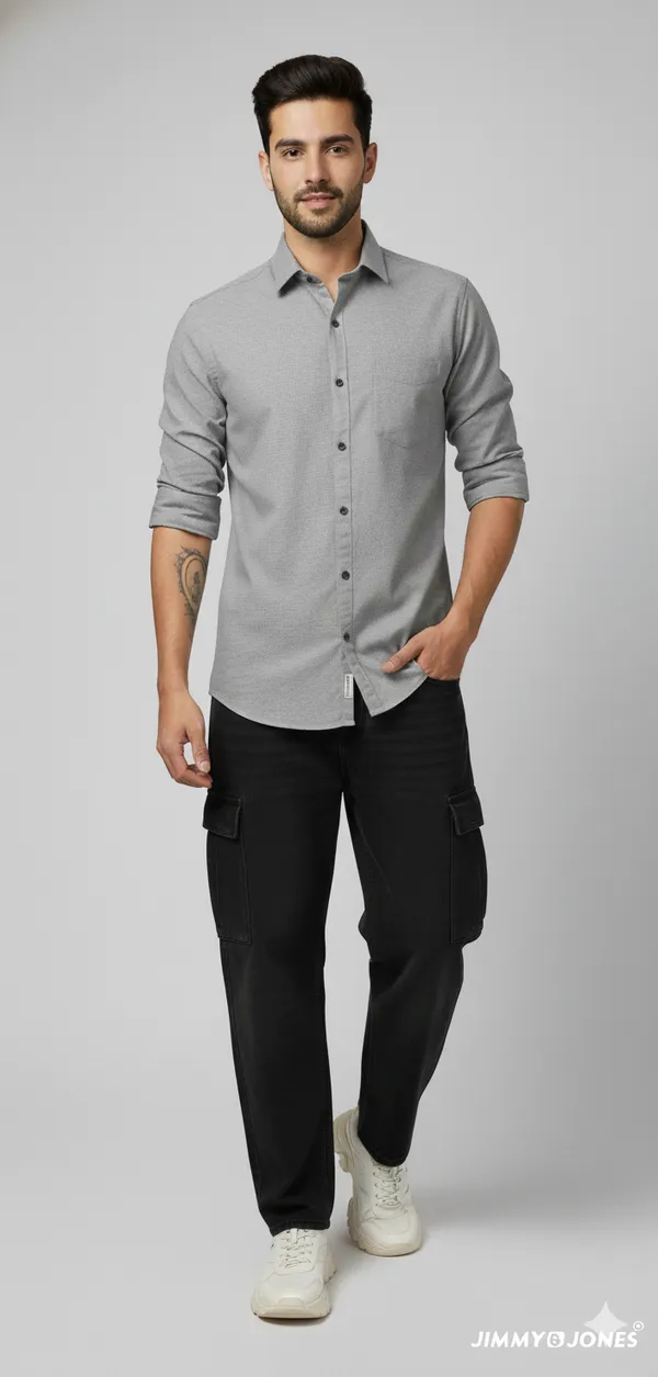 Gray_100%_Cotton_Formal_Shirt_For_Men