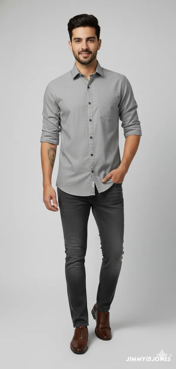 Gray_100%_Cotton_Formal_Shirt_For_Men
